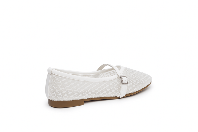 AirBelle White Mesh Ballerina - Amza - 37