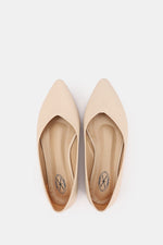 BEIGE FLAT LEATHER BALLET