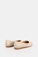 BEIGE FLAT LEATHER BALLET