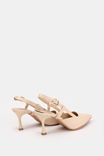SLINGBACK BEIGE KITTEN HEELS