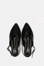 SLINGBACK BUCKLE BLACK VERNE MULE