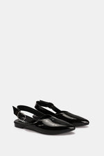SLINGBACK BUCKLE BLACK VERNE MULE