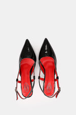 SLINGBACK BLACK VERNE KITTEN HEELS