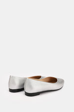 SILVER FLAT LEATHER BALLET