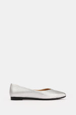 SILVER FLAT LEATHER BALLET