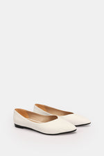 WHITE FLAT LEATHER BALLET