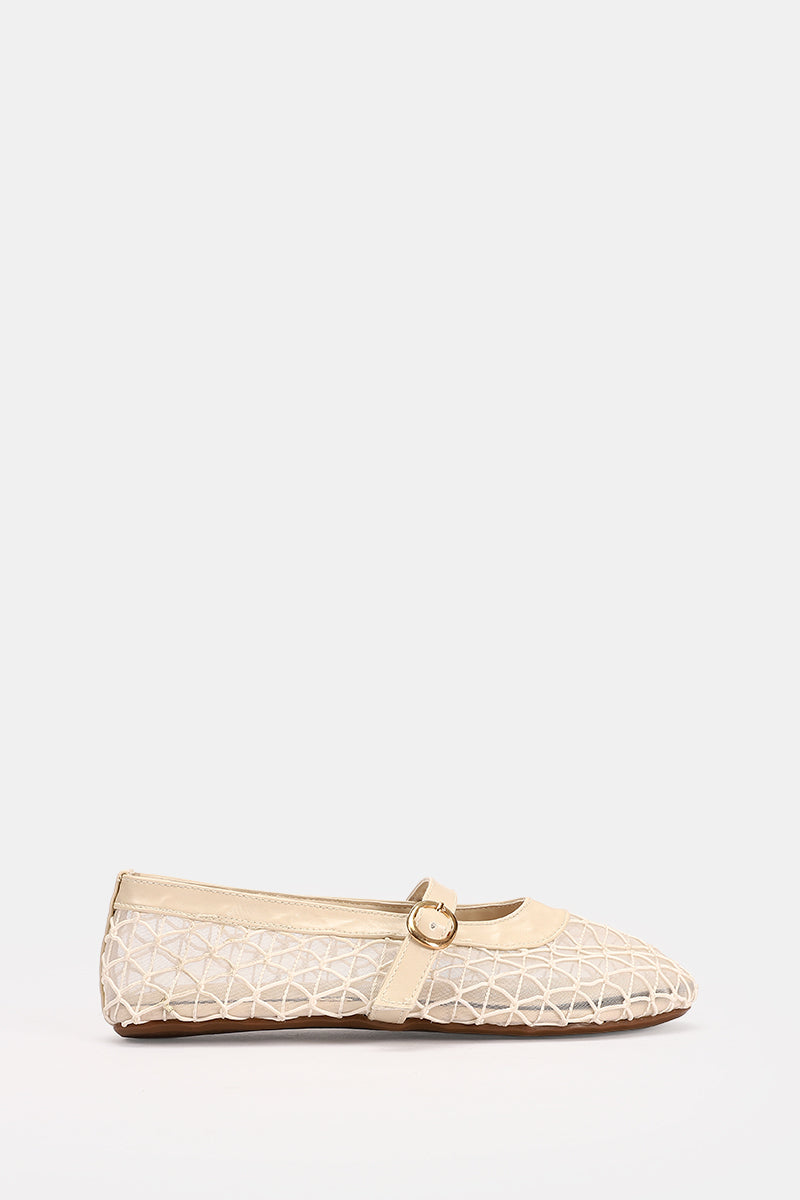 DIAMOND BEIGE MESH BALLERINA