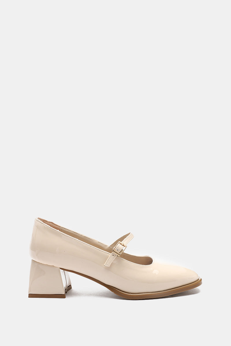 BEIGE MARY JANE PUMPS
