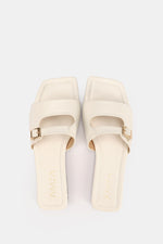 LEATHER CREAMY CUSHIONED SLIPPER