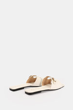 LEATHER CREAMY CUSHIONED SLIPPER