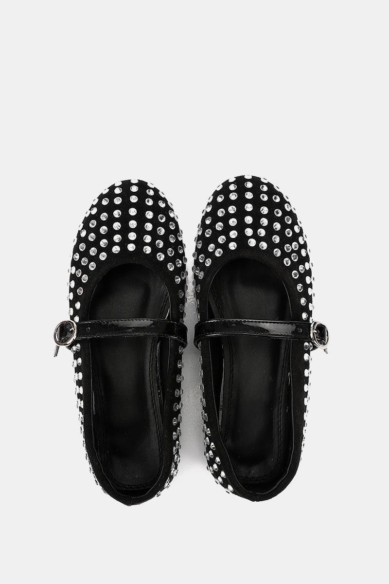 BLACK JEWELED MARY JANE