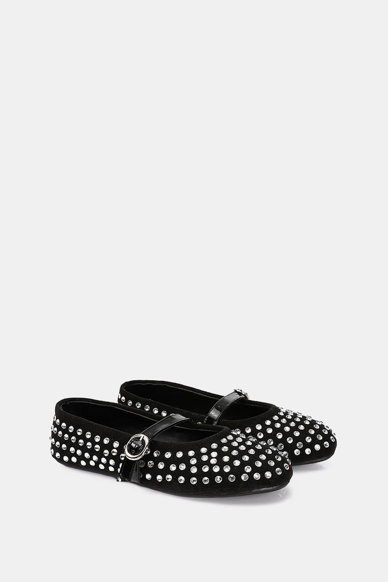 BLACK JEWELED MARY JANE