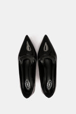POINTED TOE BLACK VERNE KITTEN HEELS