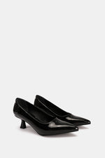 POINTED TOE BLACK VERNE KITTEN HEELS