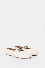 GOLD BUCKLE OFF WHITE MARY JANE