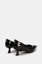 POINTED TOE BLACK VERNE KITTEN HEELS