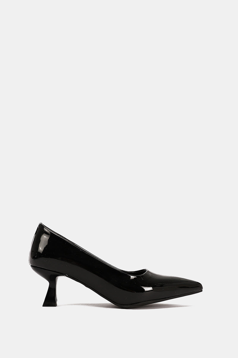 POINTED TOE BLACK VERNE KITTEN HEELS