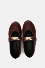 GOLD BUCKLE BORDEAUX MARY JANE