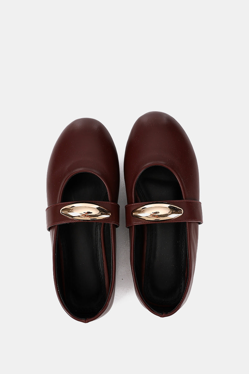 GOLD BUCKLE BORDEAUX MARY JANE