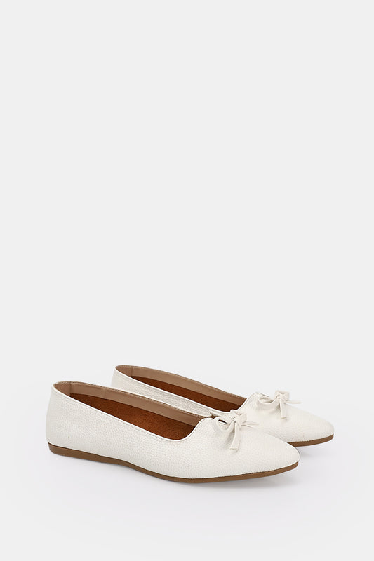 LEATHER KITTEN WHITE BALLERINA