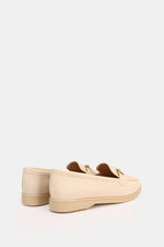 BEIGE CHAINED CUSHIONED LOAFER