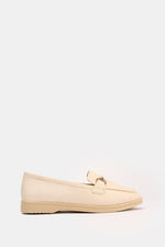BEIGE CHAINED CUSHIONED LOAFER