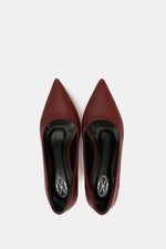 POINTED TOE BURGUNDY KITTEN HEELS