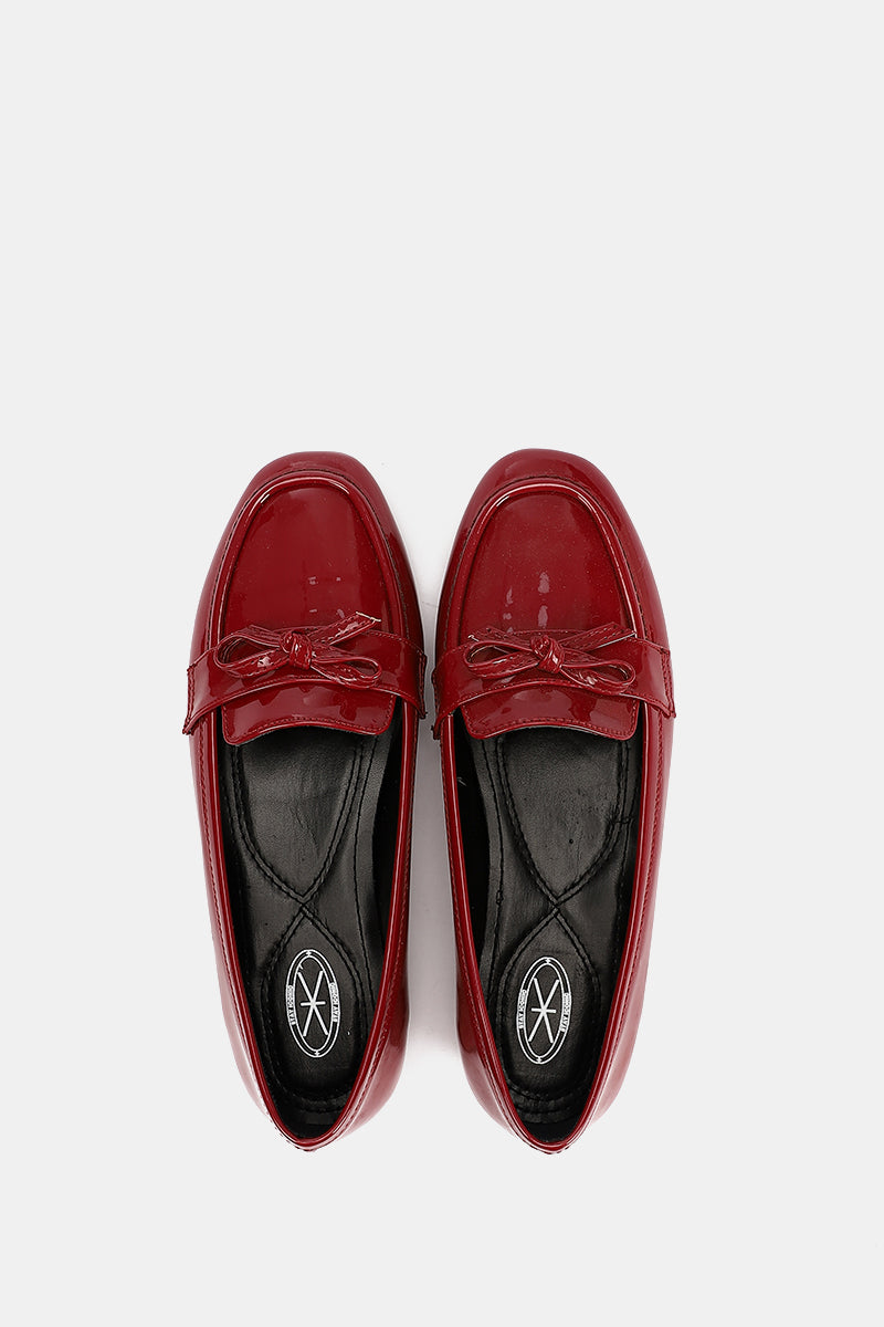 BURGUNDY VERNE BOW FLAT