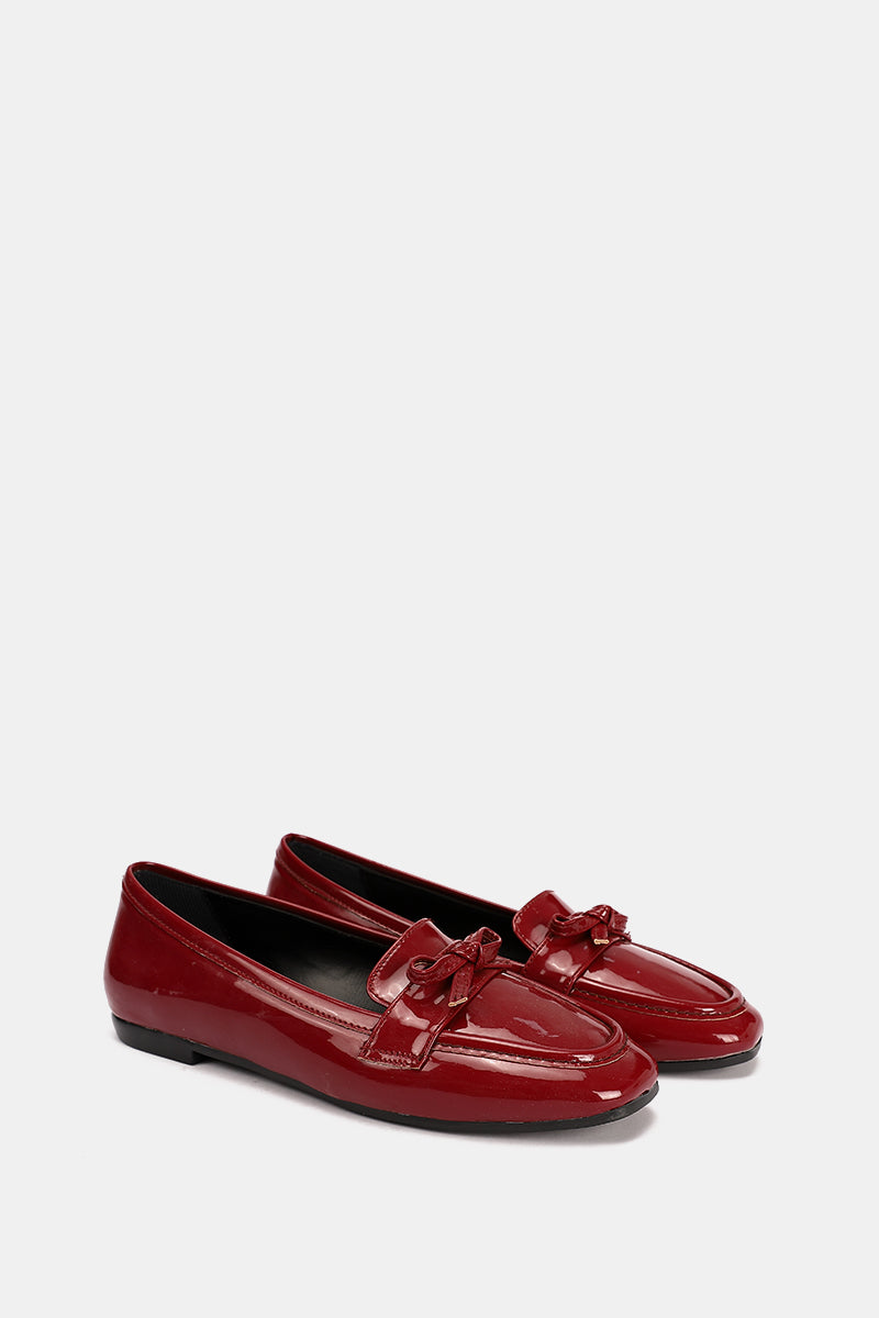 BURGUNDY VERNE BOW FLAT