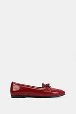 BURGUNDY VERNE BOW FLAT