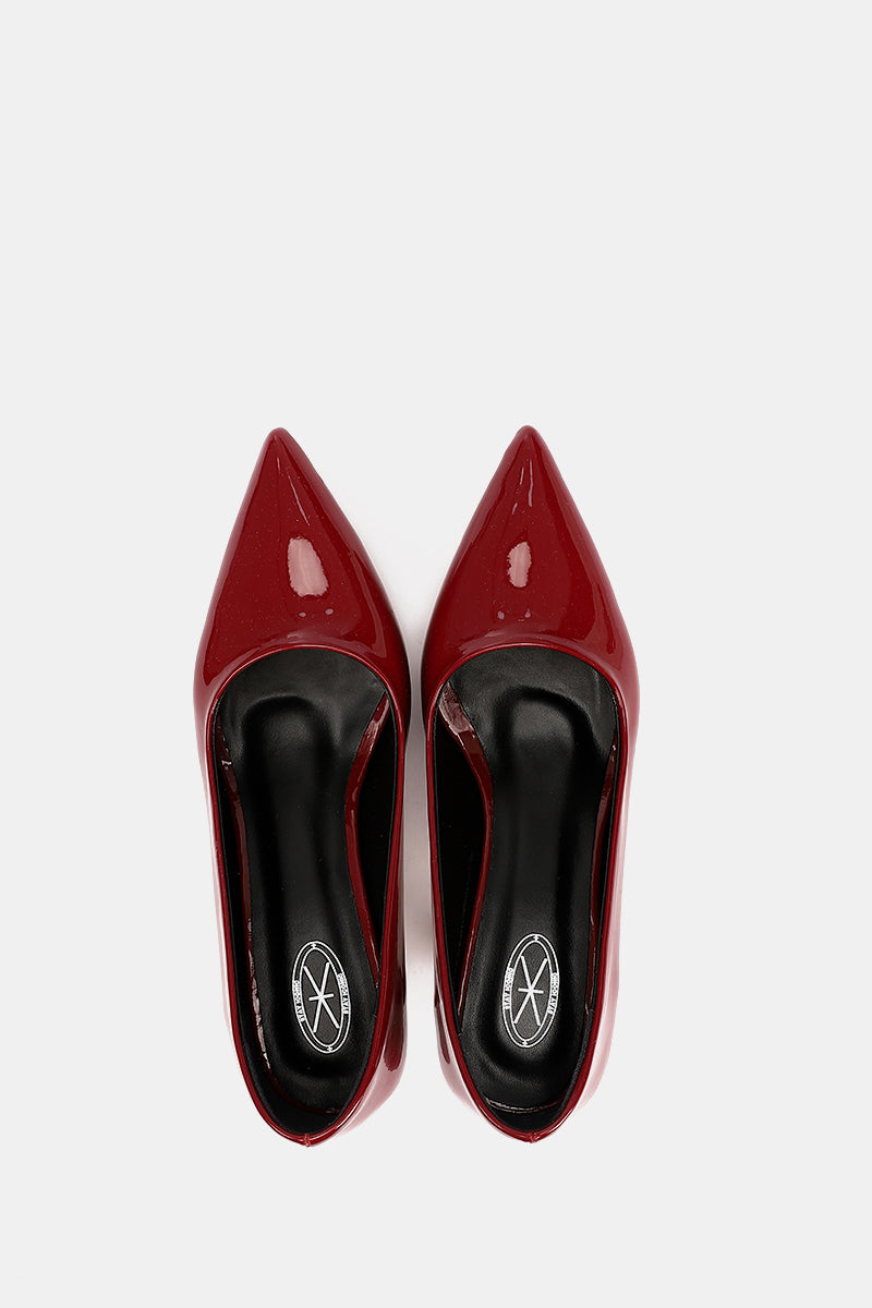 POINTED TOE BURGUNDY VERNE KITTEN HEELS
