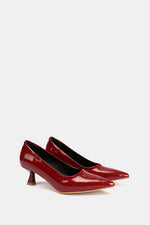POINTED TOE BURGUNDY VERNE KITTEN HEELS
