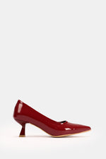 POINTED TOE BURGUNDY VERNE KITTEN HEELS
