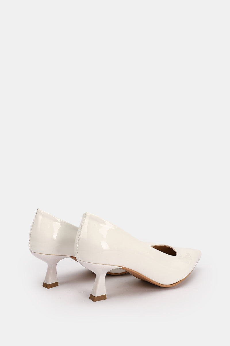 POINTED TOE WHITE KITTEN HEELS
