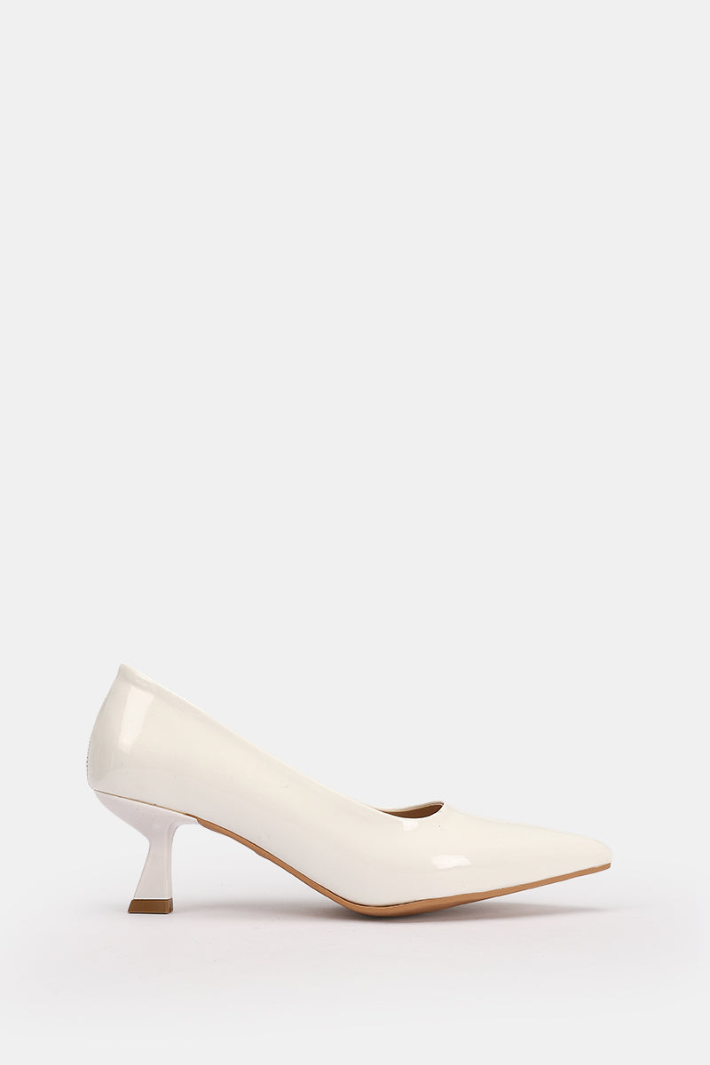 POINTED TOE WHITE KITTEN HEELS