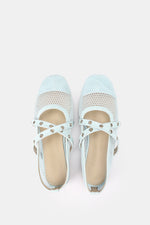 CROSS STRAP BLEU CIEL BALLERINA