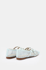 CROSS STRAP BLEU CIEL BALLERINA