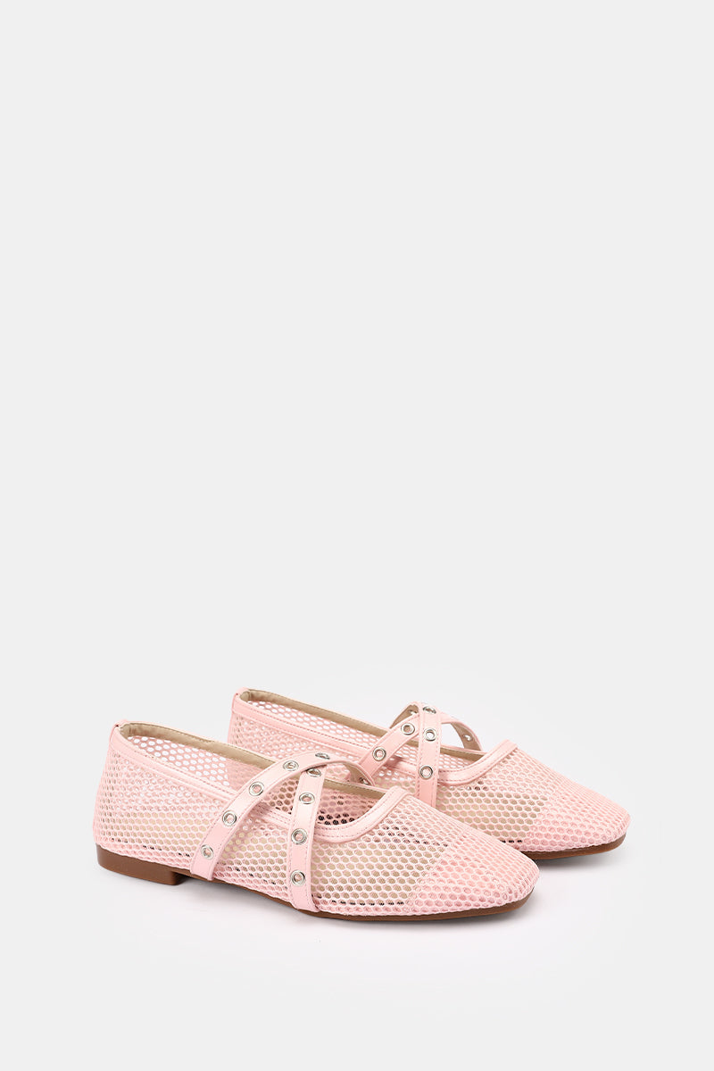 CROSS STRAP PINK BALLERINA