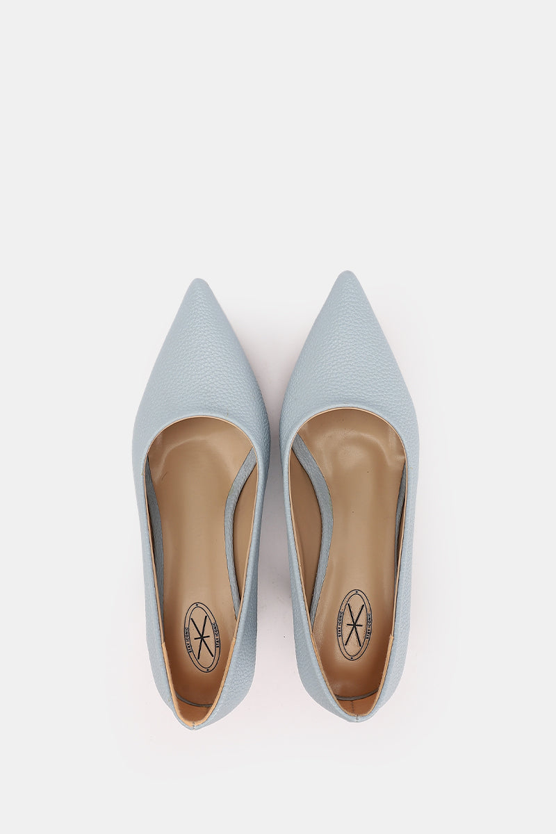 POINTED TOE BLEU CIEL KITTEN HEELS