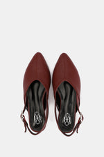 SLINGBACK BUCKLE BURGUNDY MULE