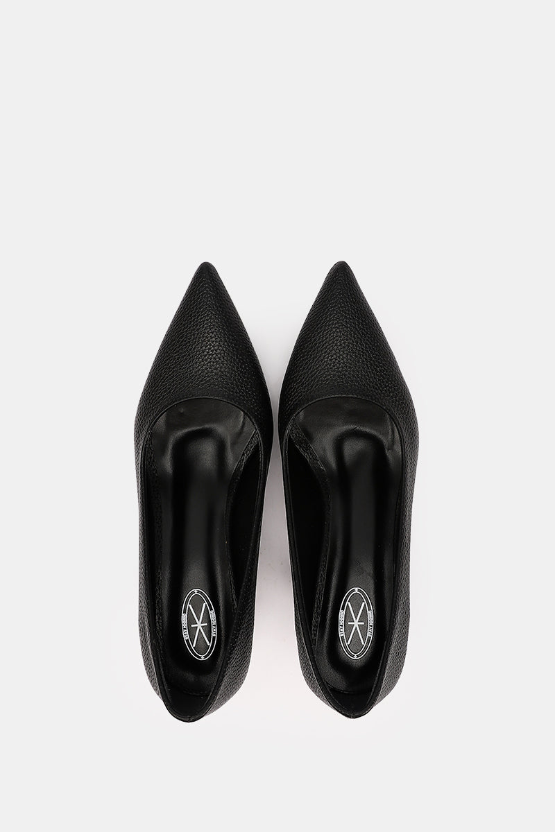 POINTED TOE BLACK KITTEN HEELS