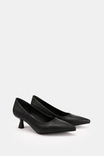 POINTED TOE BLACK KITTEN HEELS