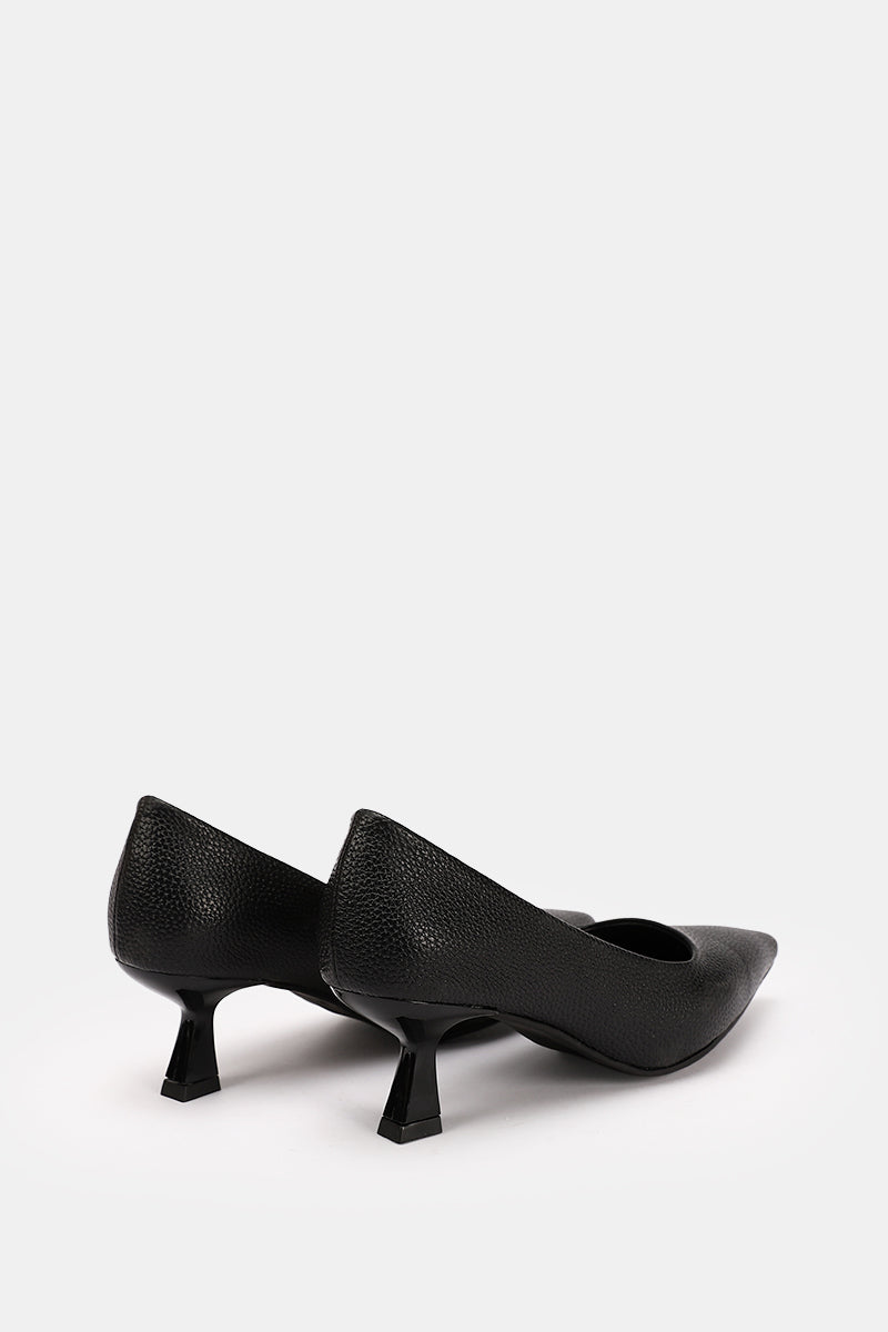 POINTED TOE BLACK KITTEN HEELS