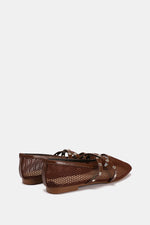 CROSS STRAP BROWN BALLERINA