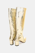 GOLD CROC KNEE-HIGH BOOT