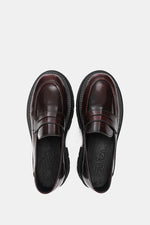 DARK BORDEAUX LEATHER CHUNKY LOAFERS