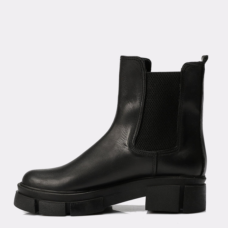 Black Leather Chelsea Boots - Amza - 37