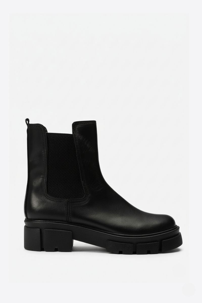 Black Leather Chelsea Boots - Amza - 37