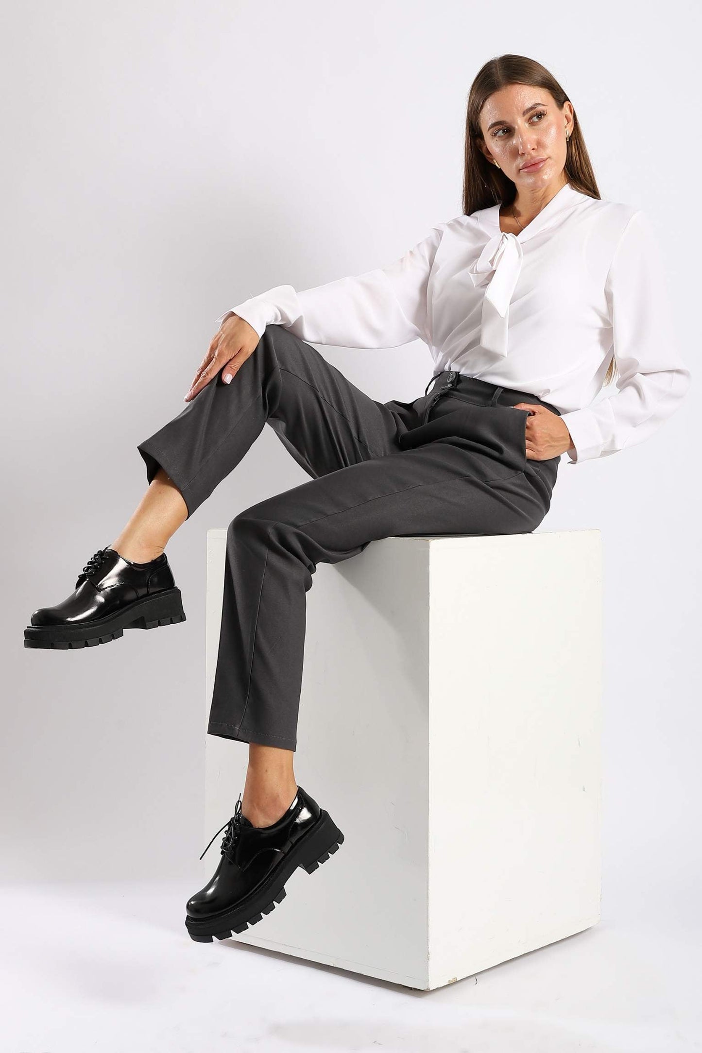 Black Leather Derby Loafers - Amza - 37