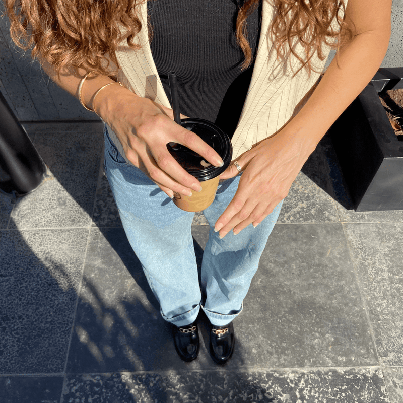 Black Leather Heeled Penny Chain Loafers - Amza - 37